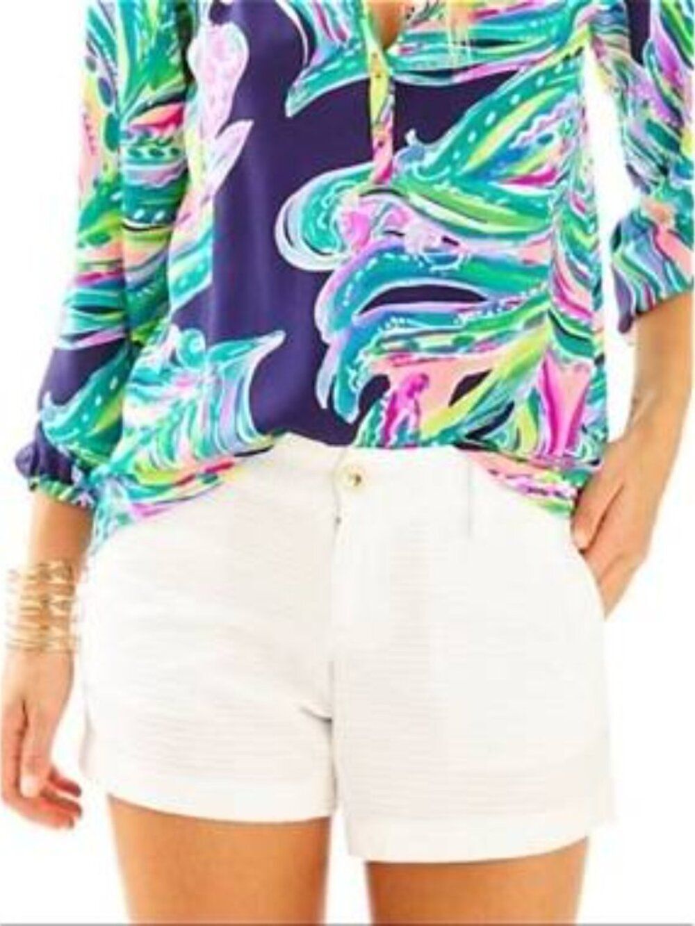 Lilly Pultizer Callahan Chino Shorts - White Classic Low to Mid Rise Size 0